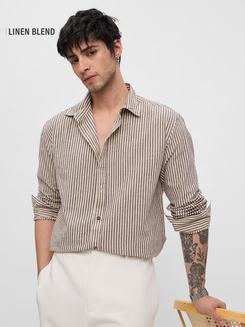 Cotton Linen Striped Sienna Cotton Linen Shirts