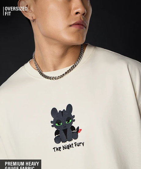 Night Fury Chibi Oversized T-Shirts