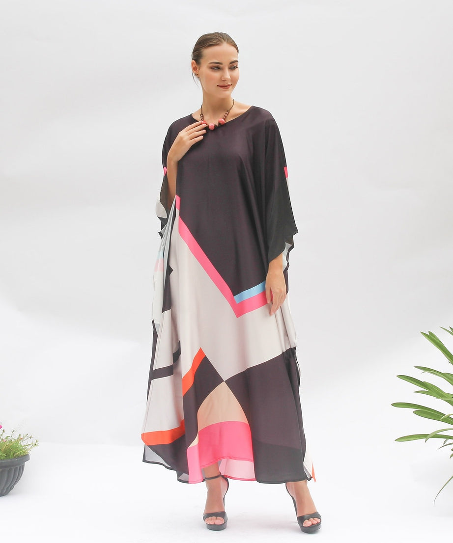 Soft Satin Silk Occasion Wear  For Women's Long Kaftan