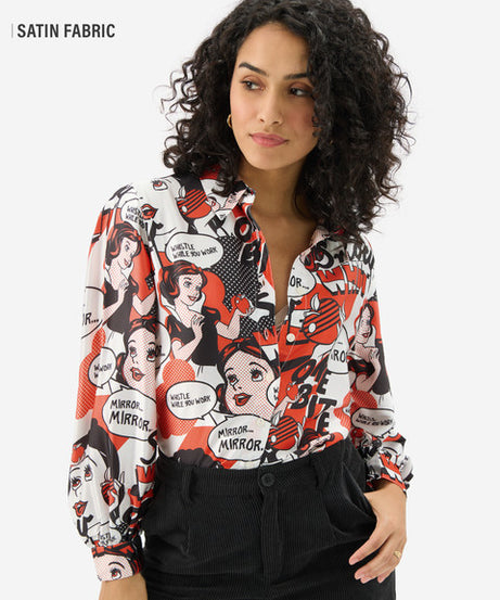 Satin Shirt Snow White Women Shirts