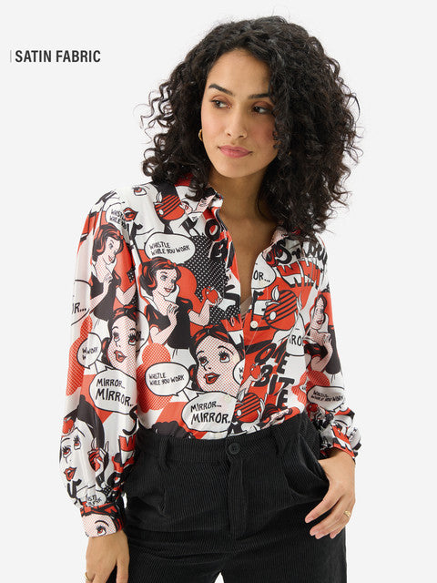 Satin Shirt Snow White Women Shirts
