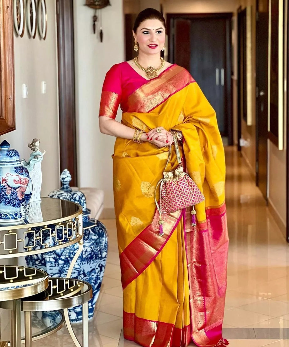 Soft Lichi Silk With Jacquard Work Wedding Saree With Blouse