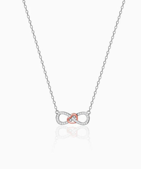 Rose Gold Studded Infinity Heart Pendant