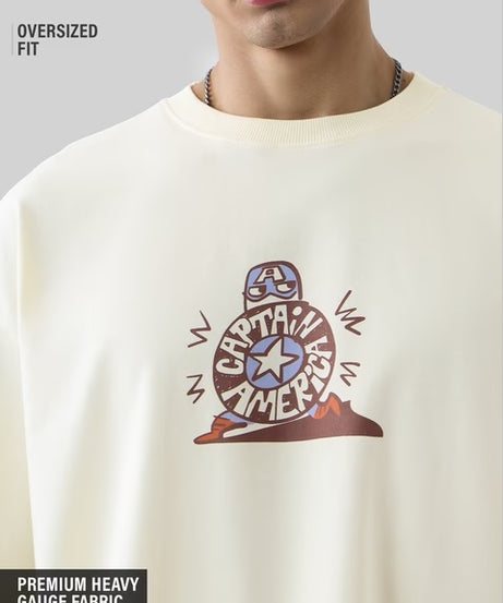 Captain America Doodle Oversized T-Shirts