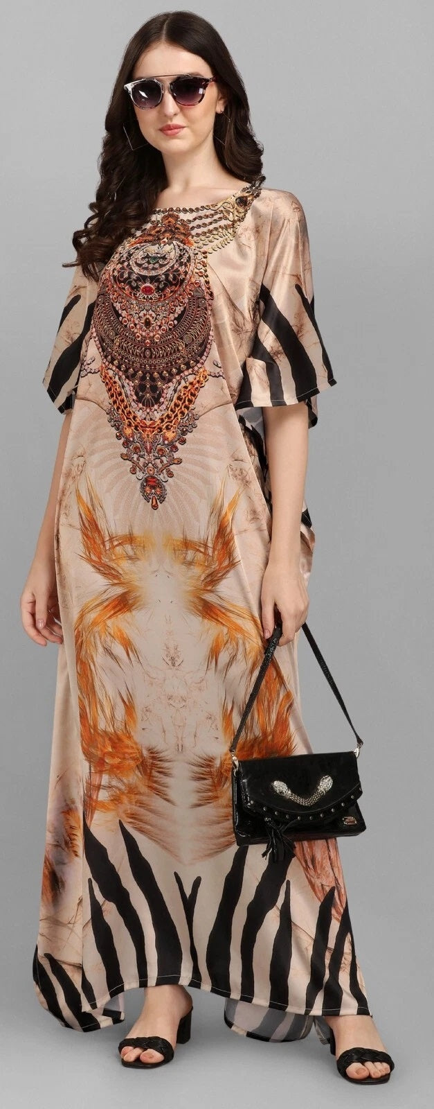 Kaftan Dress For Women Free Size Swim Cover up Batwing Dress Loose Long Caftan