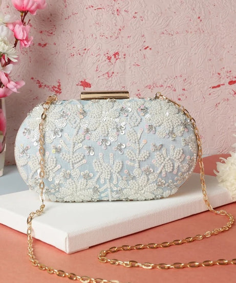 Single Side Work Oval Clutch
