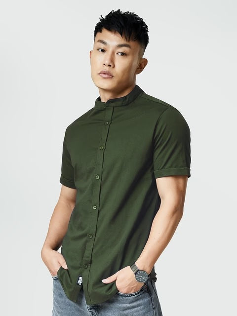 Dark Green Knit Shirts