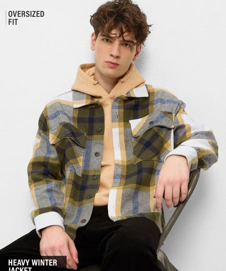 Plaid Sunbeam Men Flannel Shackets