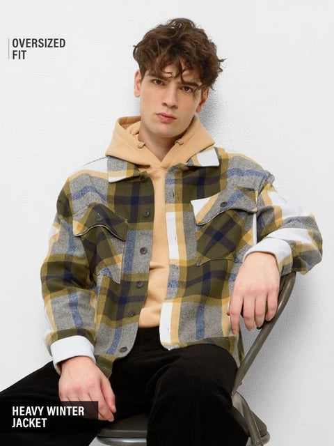 Plaid Sunbeam Men Flannel Shackets