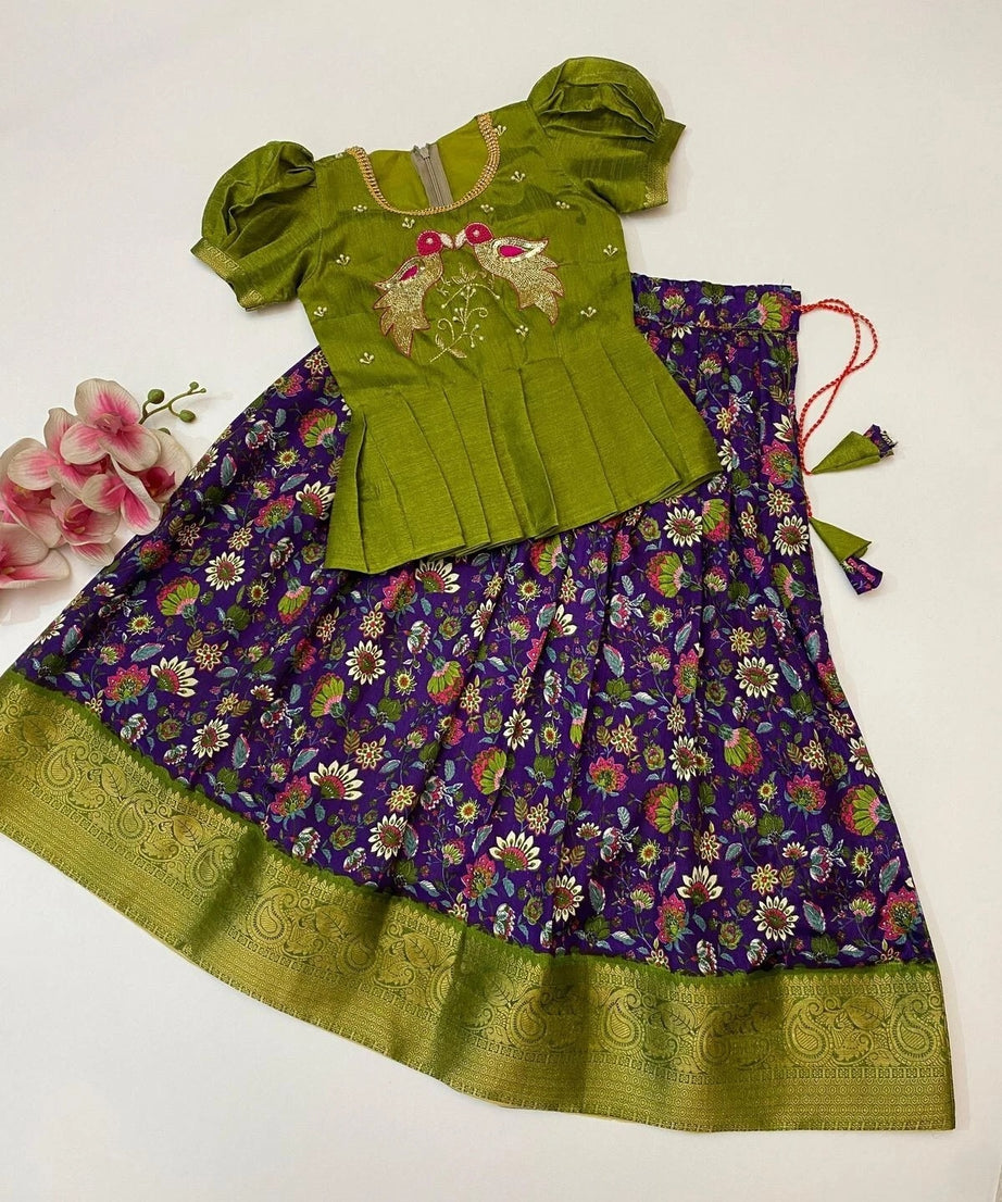 Soft Dolla Silk Full Stitched Wedding Wear Girls Lehenga Blouse