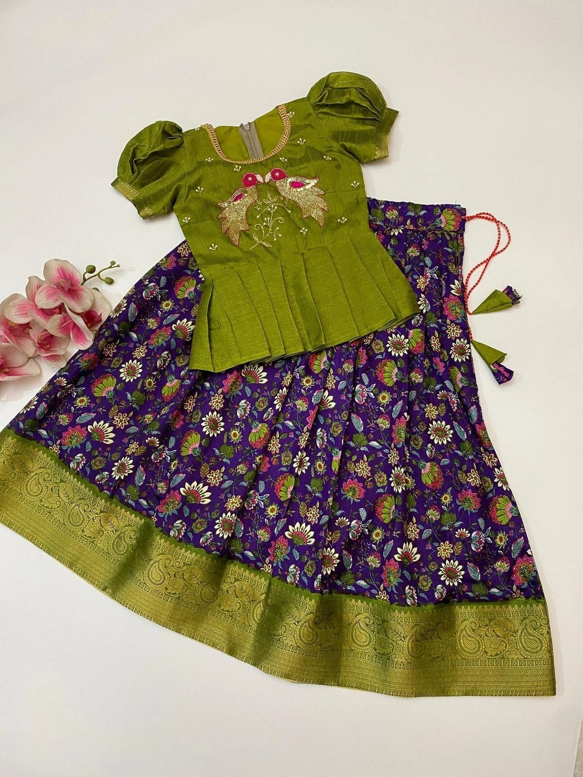 Soft Dolla Silk Full Stitched Wedding Wear Girls Lehenga Blouse