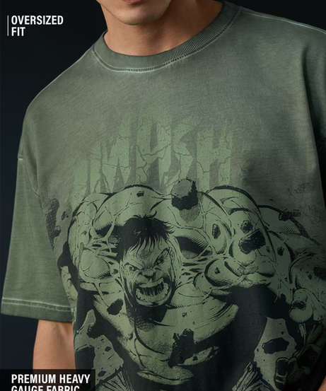 Hulk Power Smash Oversized T-Shirts