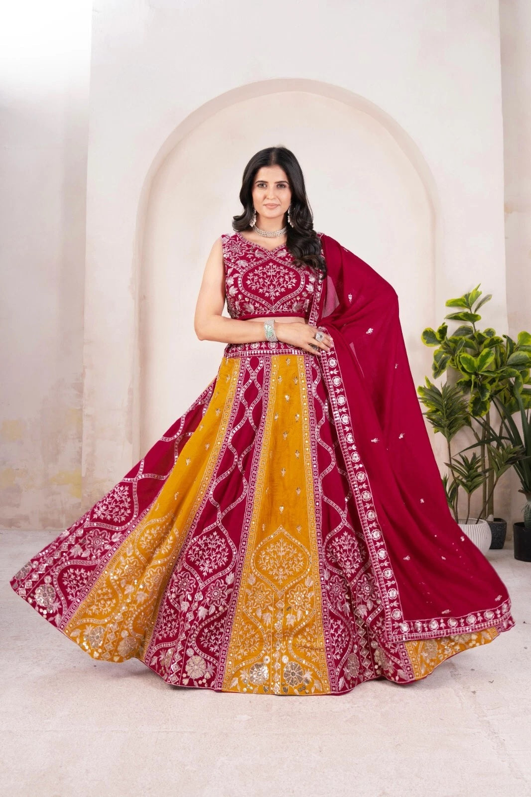 Function Premium Georgette Wedding Stitched Lehenga Blouse With Dupatta 15-MA