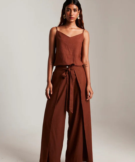 Co-Linen Camisole Top & Wrap Pants