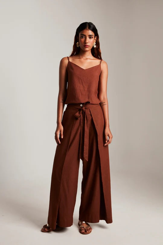 Co-Linen Camisole Top & Wrap Pants