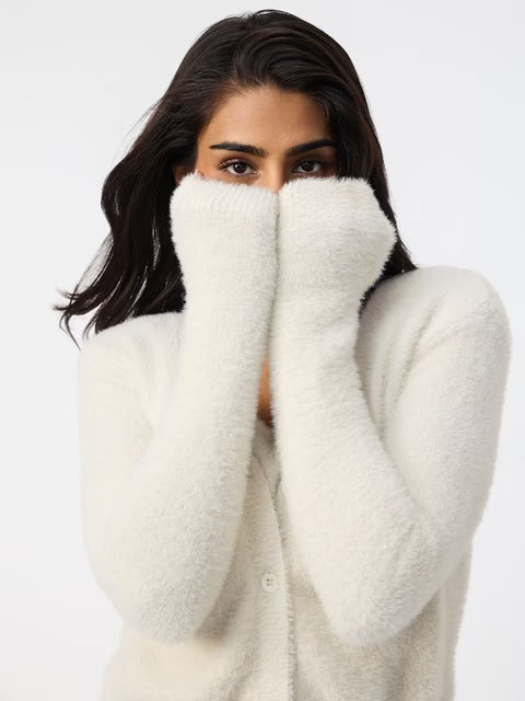 Fuzzy Cardigan Frost Women Knitted Sweaters