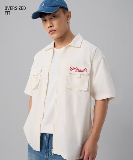 Utility Zipper Off-White Oversized Shirts