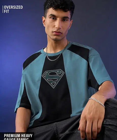 Superman Pixel Logo Oversized T-Shirts