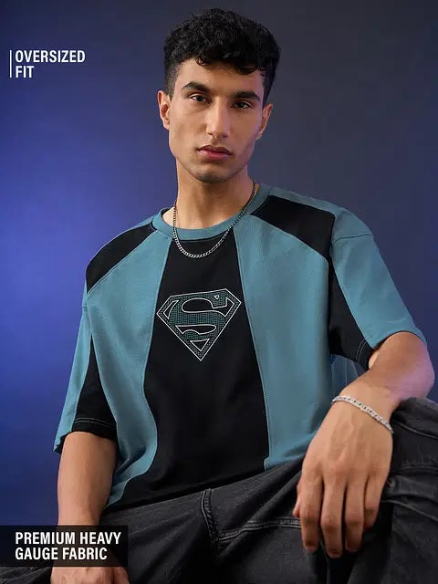 Superman Pixel Logo Oversized T-Shirts