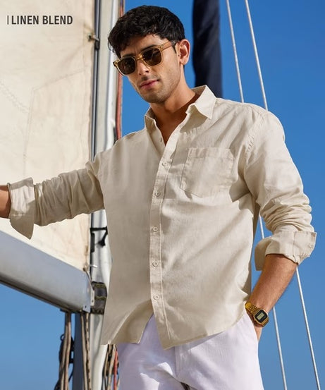 Cotton Linen Sun-Kissed Beige Cotton Linen Shirts