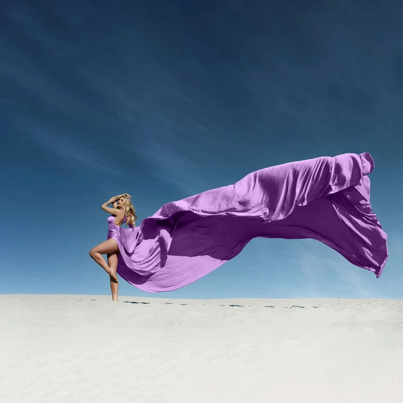 Flying Dress For Photoshoot Asymmetrical Flying Dress Engagement Dress