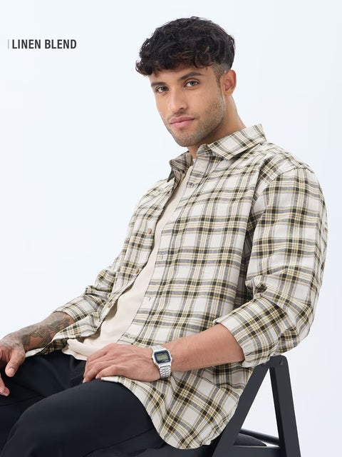 Checks Bumblebee Cotton Linen Shirts