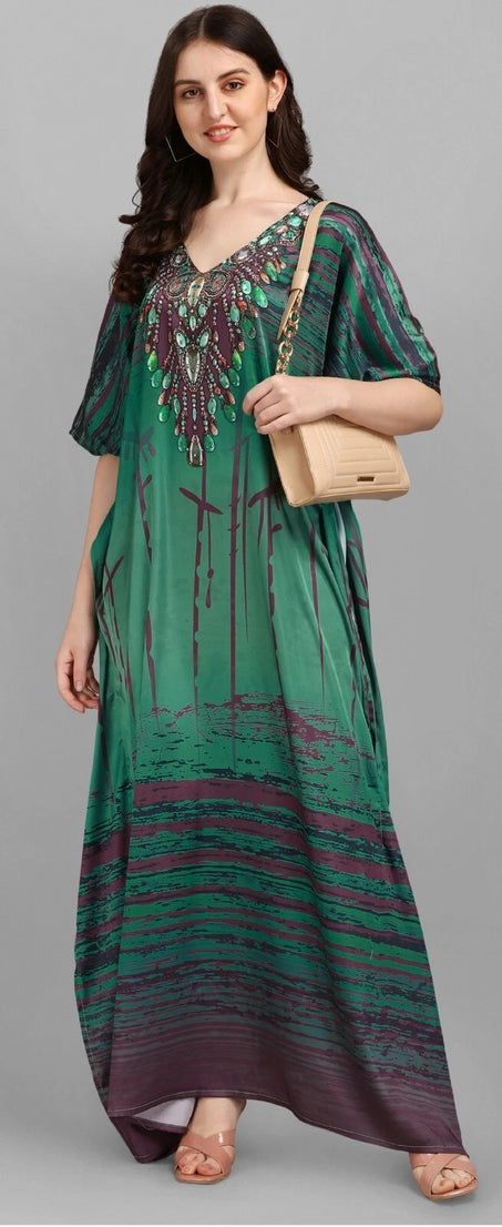 Kaftan Dresses for Women Free Size Batwing Sleeve Caftans Long Maxi Beach Dress