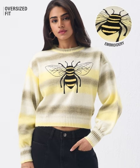 Ombre Sweater Just Bee Women Cropped Sweaters