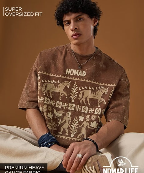Nomad Brown Super Oversized T-Shirts