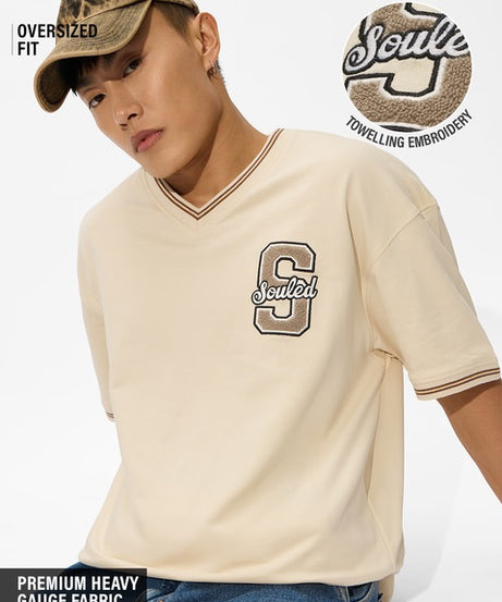 Cosmic Beige Oversized T-Shirts
