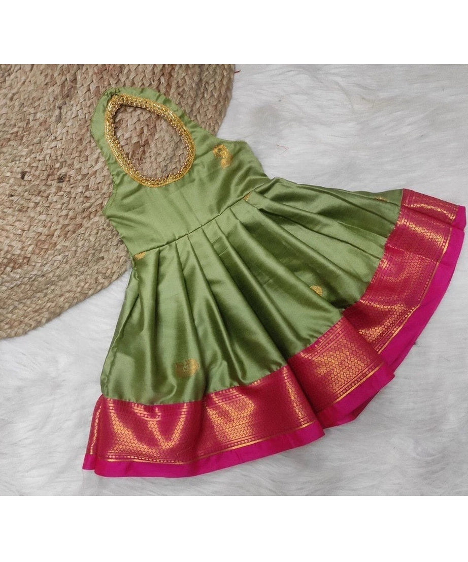 Aura Silk Wedding Wear Stitched Gown Dress For Girls & Kids 22-KL