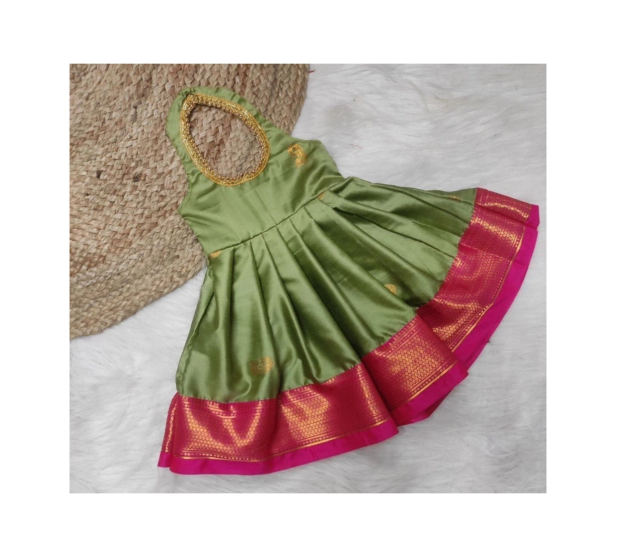 Aura Silk Wedding Wear Stitched Gown Dress For Girls & Kids 22-KL