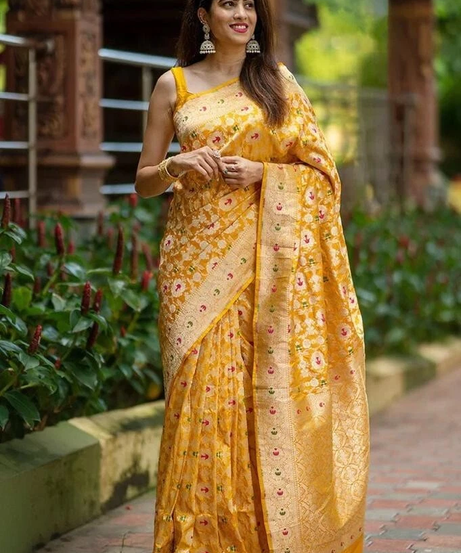 Banarasi Soft Silk Bollywood Function Wear Saree With Blouse 11-VD