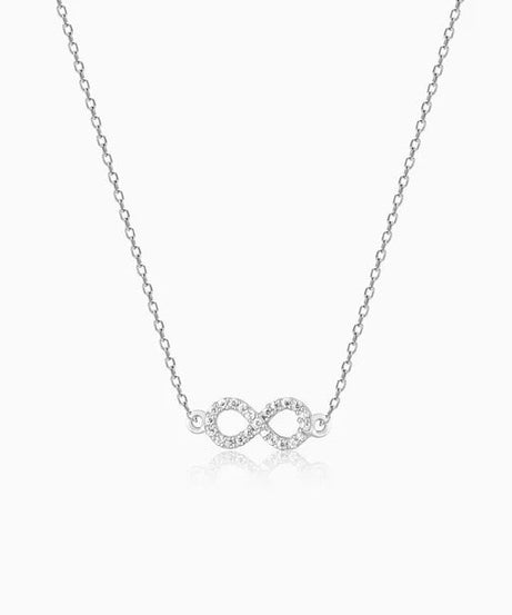Silver Infinity Pendant with Link Chain