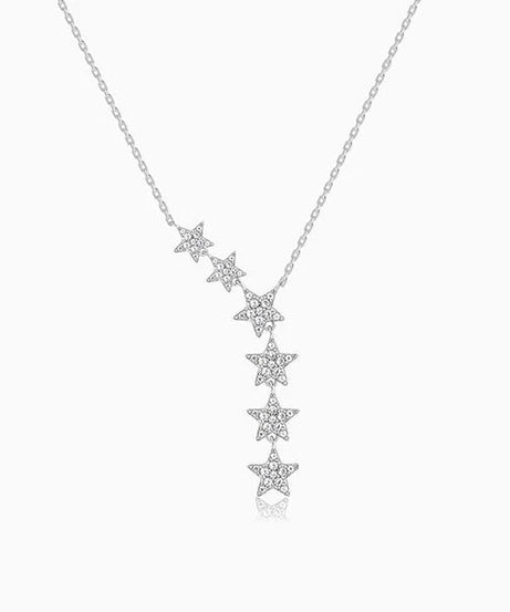 Silver Starry Drop Necklace