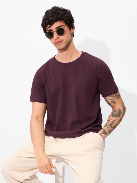 Solids  Plum T-Shirts