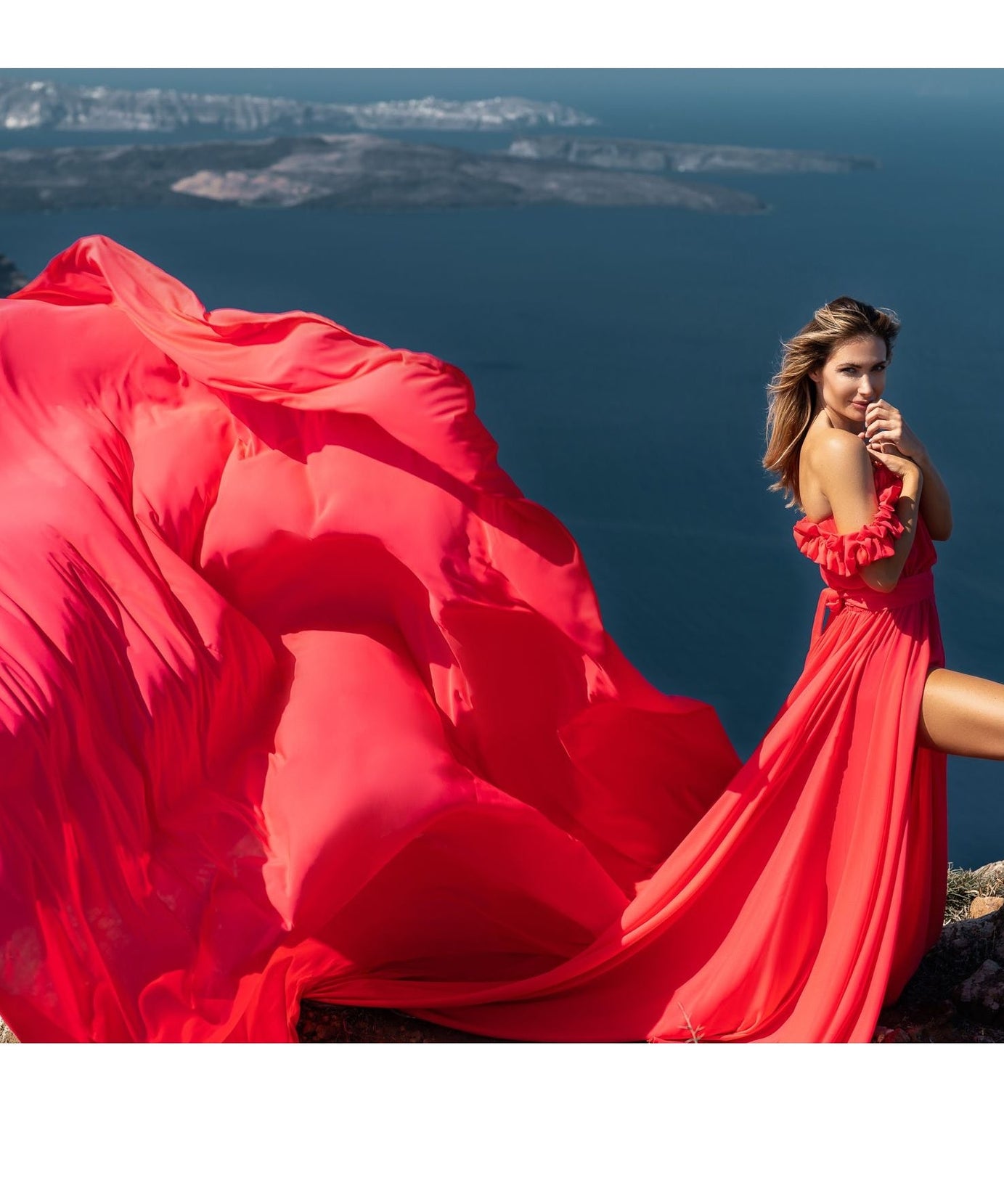 Long Flying Dress for Photoshoot - Flowy Long Train Dress for Engagement Photoshoot