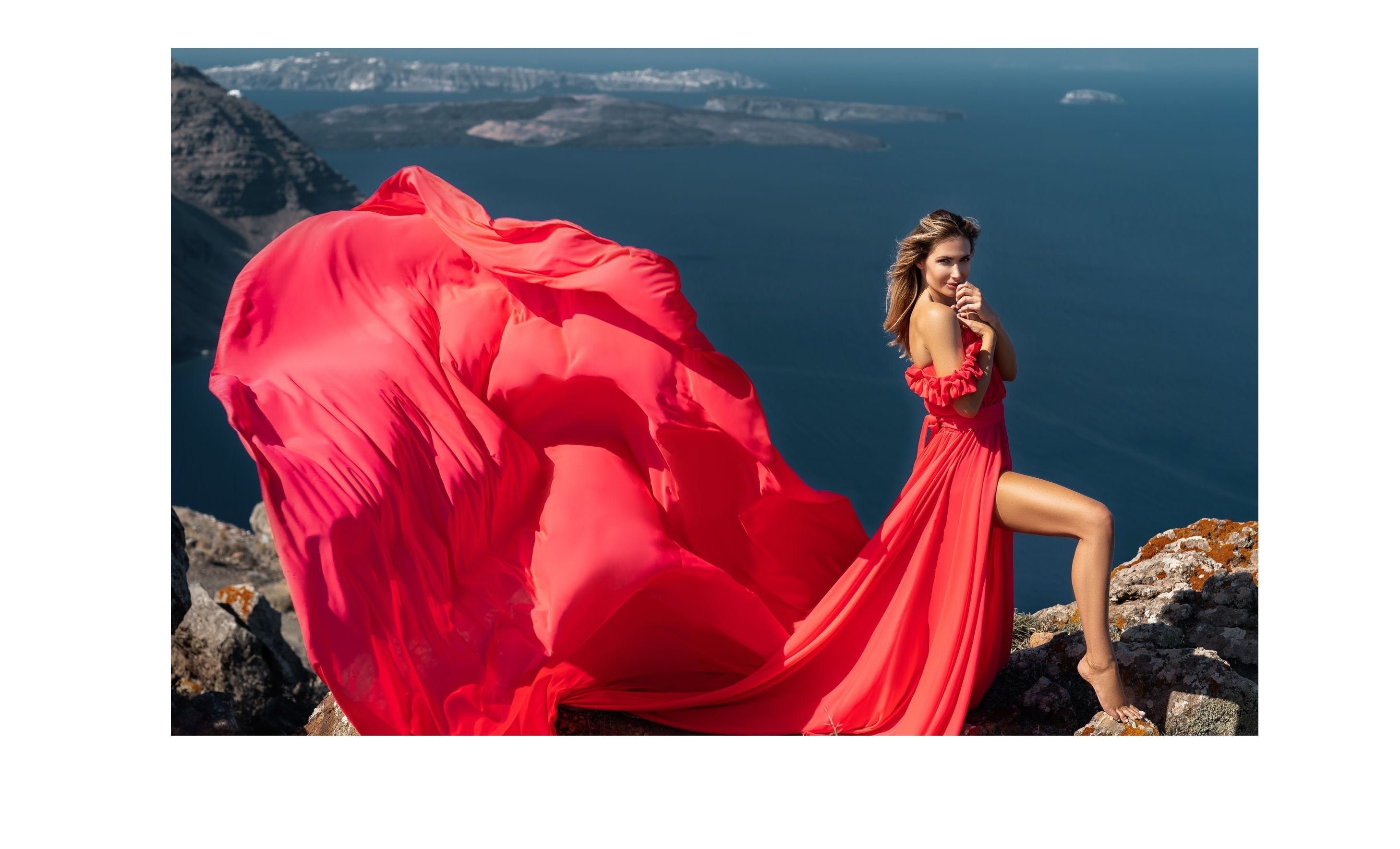 Long Flying Dress for Photoshoot - Flowy Long Train Dress for Engagement Photoshoot