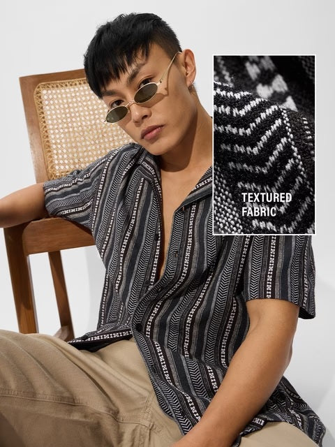 Cosmic Tribe Men Textured Shirts