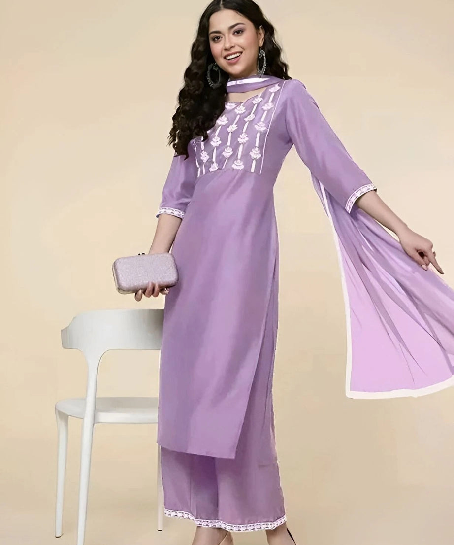 Function Wear Designer Full Stitched Cotton Kurti Bottom Dupatta