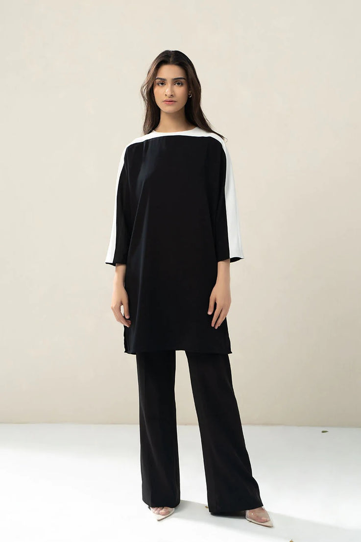 Black Viscose Rayon ( Top + Pant ) Co-ord Set For Women's