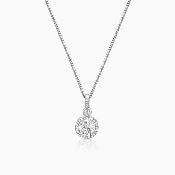 Silver Drizzle Drop Pendant with Box Chain