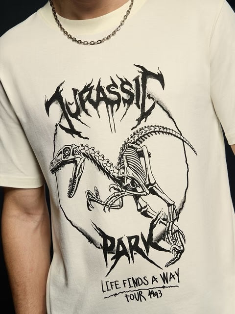 Jurassic Rockstar Raptor Men Relaxed T-Shirts