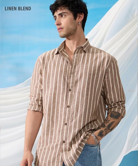 Stripes Dune Cotton Linen Shirts