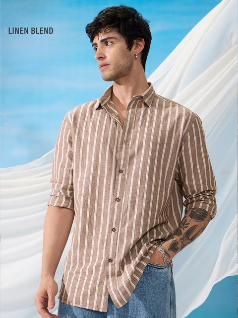Stripes Dune Cotton Linen Shirts