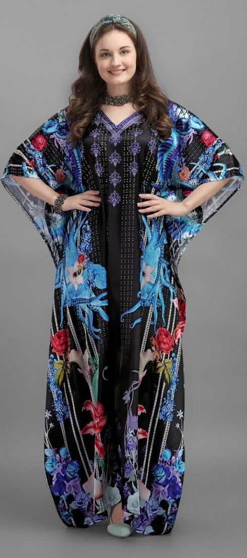 Free Size Kaftan Dress for Women Caftan Bathing Swim Cover Up Boho Beach Dress