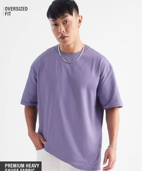 Solids Winter Mauve Oversized T-Shirts