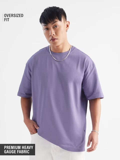 Solids Winter Mauve Oversized T-Shirts