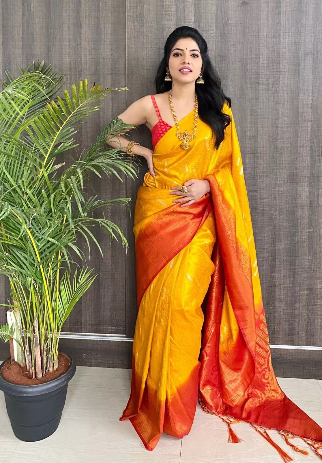 Soft Kubera Pattu Sari With Contrast Tassels,Facny Sari & Blouse