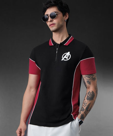 Avengers Suit Zipper Polos